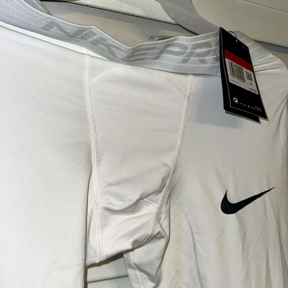 NWT nike men’s white dri fit large leggings gym pants nike pro training pants - Picture 1 of 9
